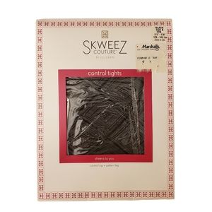Vintage Skweez Couture Black Patterned Control Tights Size‎ B